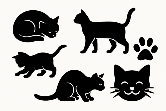 Black Cat Silhouette SVG Bundle