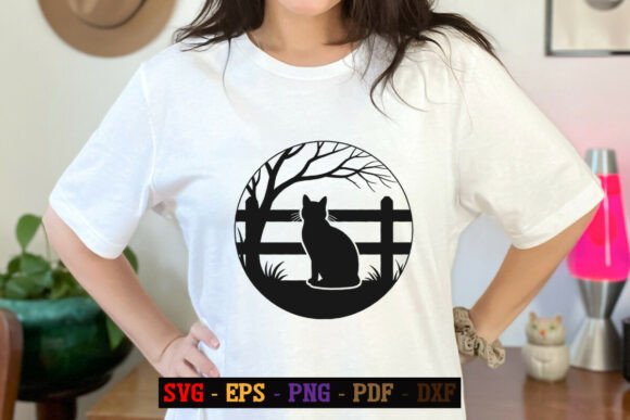 Cat Inside Circle Animal SVG Cat Vector