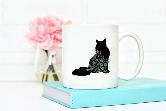 Floral Maine Coon Cat SVG