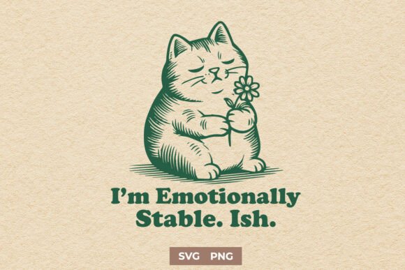 Funny Cat Mental Health SVG PNG Design