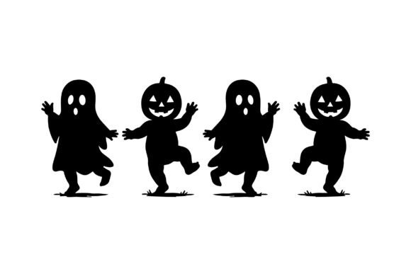 Halloween Babies Dancing Silhouette