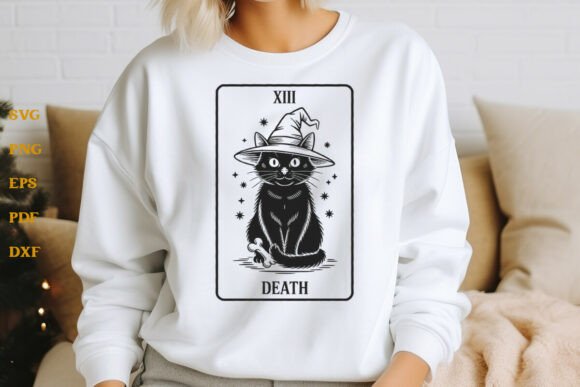Halloween Black Cat Tarot Card Witch SVG