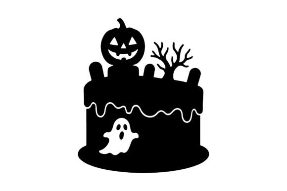Halloween Cake Silhouette Vector Design
