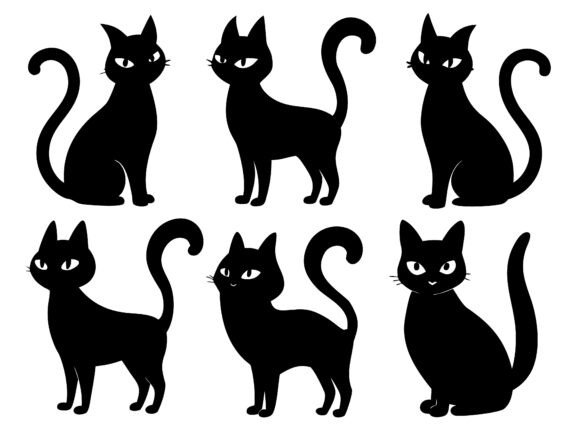 Halloween Cat Silhouette SVG Bundle