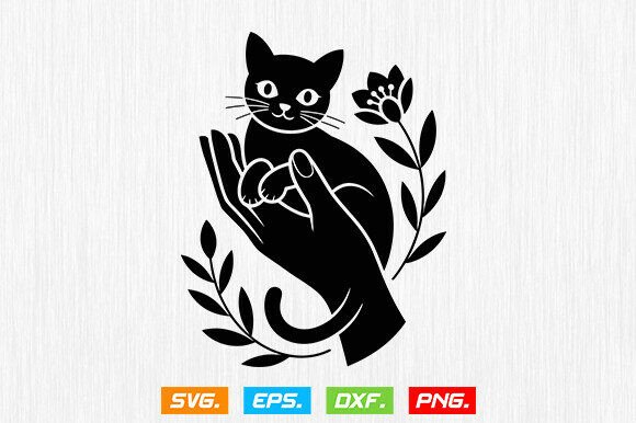 Hand Holding Cat Svg