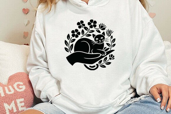 Hand Holding Cat Svg, Silhouette Cat