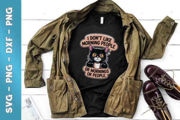I Don't Like Morning People Cat SVG
