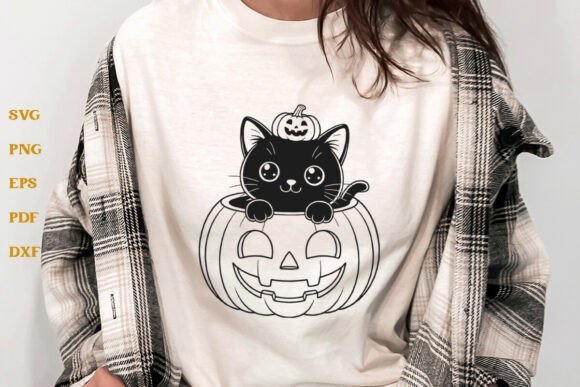 Kitten in a Pumpkin SVG Halloween SVG