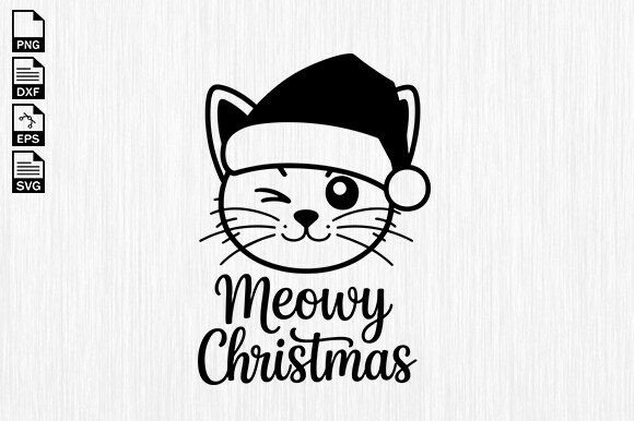 Meowy Christmas SVG, Cat Christmas SVG