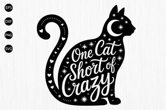 One Cat Short of Crazy SVG