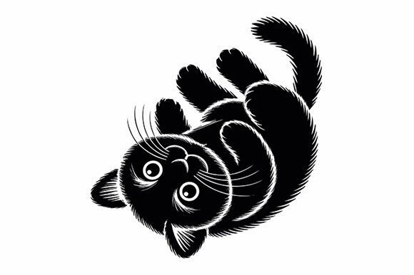 Playful Rolling Cat SVG Design