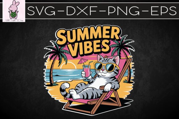 Summer Vibes Chill Season Cat SVG