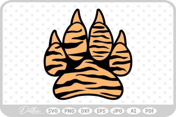 Tiger Paw Big Cat Animal SVG PNG DXF